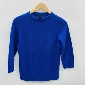 Talbots Womens Size XS 100% Cashmere 3/4 Sleeve Crew Neck Sweater in Blue 1671